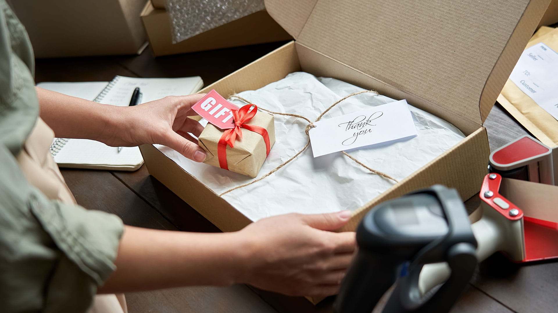 A product fulfillment with a gift added by someone