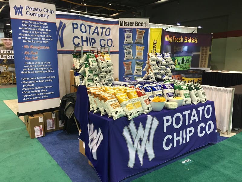 A potato chip tradeshow booth
