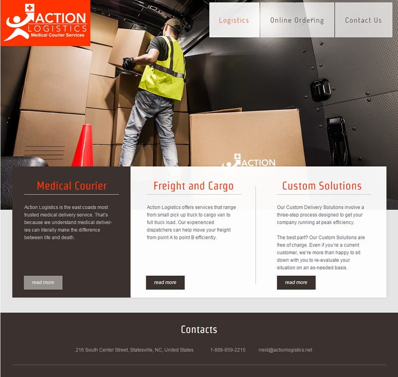 a Website for a logistics company