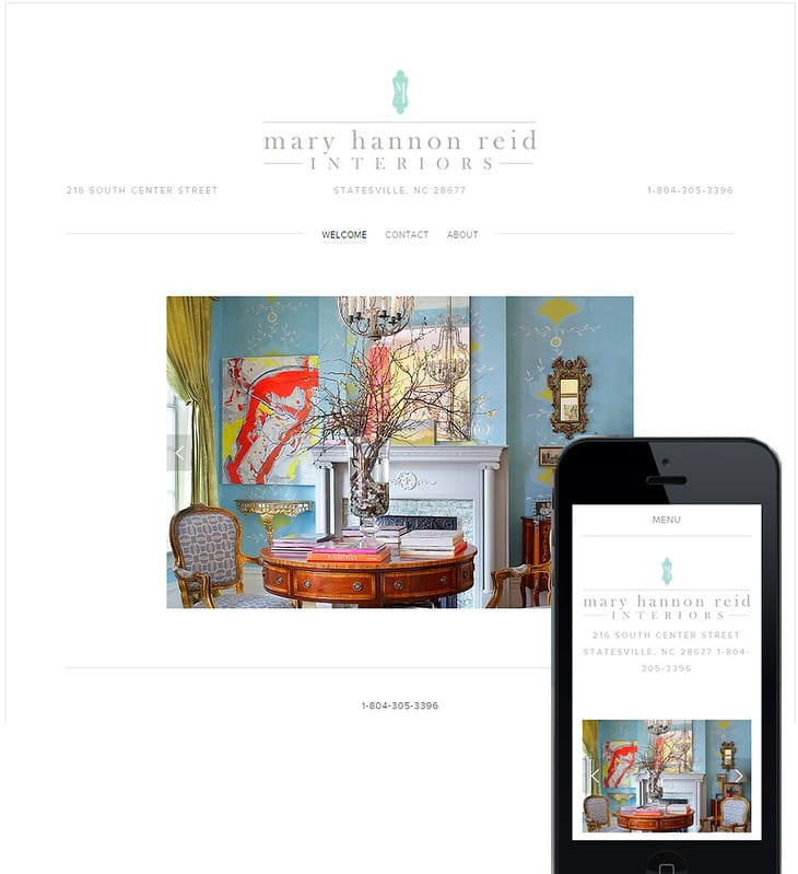 a mobile site for a interior company