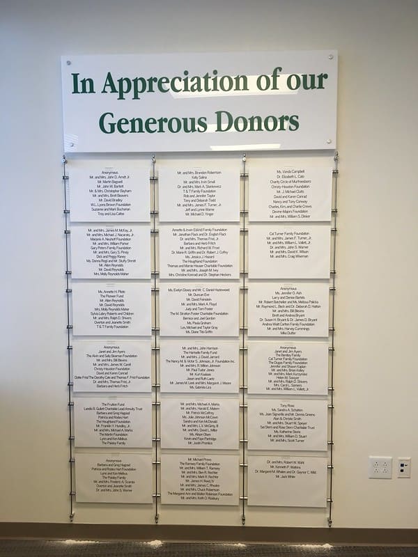 Hospitals Sign of all their donors