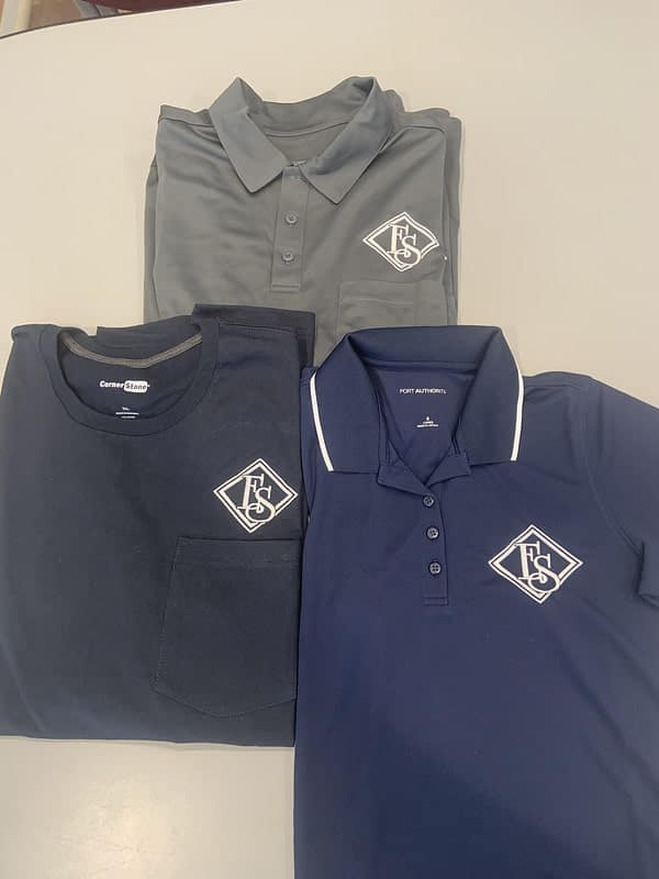 Custom printed polo shirts in a variety of colors