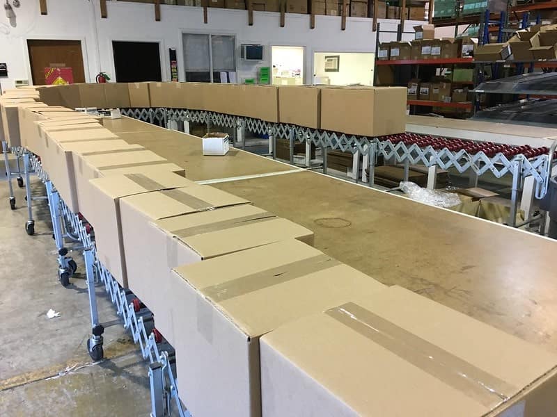 Fulfillment boxes waiting to be shipped